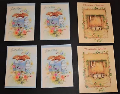 6 UNUSED Mary Hamilton Cards - Assorted Messages- + 4 With Envelopes Lot #K • $19.95