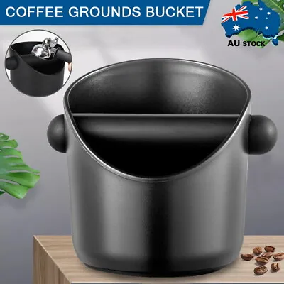 $12.49 • Buy Black Coffee Waste Container Espresso Grinds Knock Box Tamper Tube Bin Bucket AU