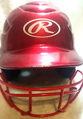 Rawlings Vapor Batter's Helmet W/ Face Guard Baseball & Softball (Youth) Red • $15