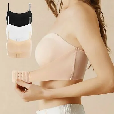 £5.97 • Buy Women's Invisible Strapless Front Buckle Bra Push Up Lingerie Wireless Underwear