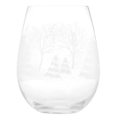 Lolita Festive Frosted Forest Winter Hand-Painted Stemless Christmas Wine Glass • £18.99