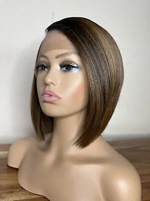 Short Bob Wig  Straight. Color 4/27 Golden Brown 9 Inch   Lace Front Side Part • $48