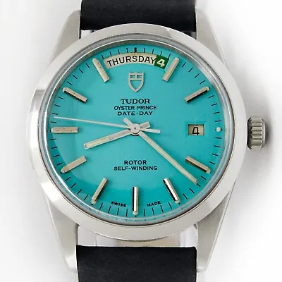 Tudor Oyster Prince Turquoise D/D Automatic Vintage Steel Watch 7017 • $3799