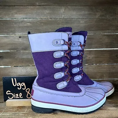 Womens UGG Baroness Purple Snow Winter Waterproof Boots Size 8 M GUC • $49.99