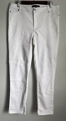Denim 24/7 Women’s Mid-Rise Classic White Ankle Leg Stretch Denim Jeans Size 12W • $16