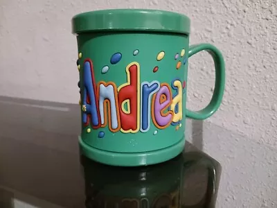 Name: ANDREA - Personalized Kids Childs Mug Cup Plastic 10oz. 3D John Hinde • $11.99