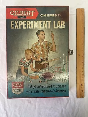 Vintage 1950's Gilbert Chemistry Experiemental Lab No.12015 In Metal Case • $8.95