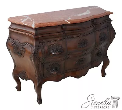 L62842EC: Italian Marble Top Commode Chest W. Carved Details • $2195