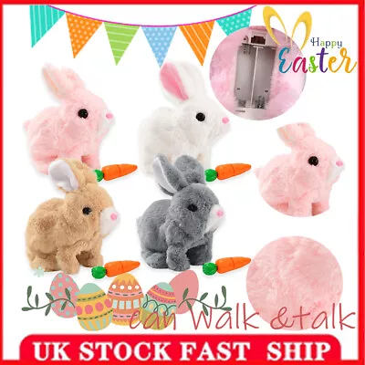 Electronic Plush Bunny Walking Talking Interactive Rabbit Toy Easter Kids Gift • £8.29