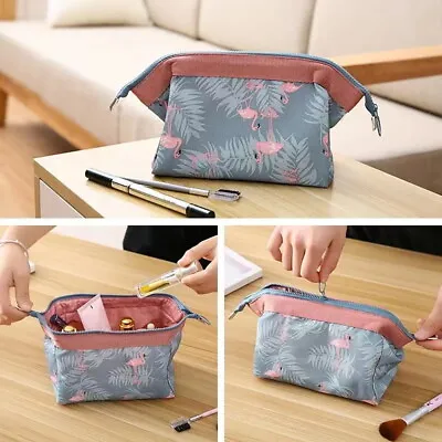 Make Up Cosmetic Bag Organizer Portable Women Toiletry Storage Pouch Flamingo UK • £4.93