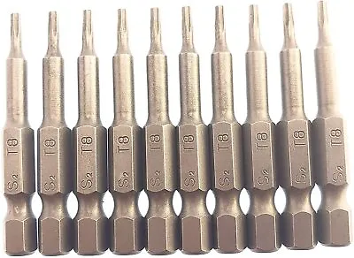 Torx T8S T8 Security Screwdriver Drill Power Bit 10 Pack With Hole • $10.99