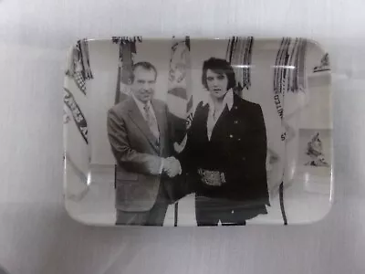 President Richard Nixon & Elvis Presley Vintage Plastic Jewelry Trinket Tray • $17.99