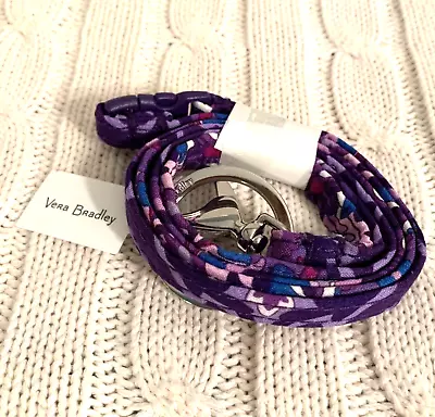 Vera Bradley Iconic Breakaway Lanyard Regal Rosette Purple Cotton NWT MSRP $20 • $8.47