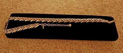 £22 • Buy Vintage Signed Trifari Goldtone Choker Necklace With Crown T Tag Charm