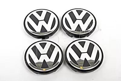 Genuine VW Beetle Passat Jetta Touareg 04-15 Wheel Center Hub Caps Covers 4x SET • $70.34