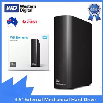 Western Digital 6TB 8TB 10TB 12TB Elements 3.5' External Hard Drive HDD USB 3.0 • $239.95