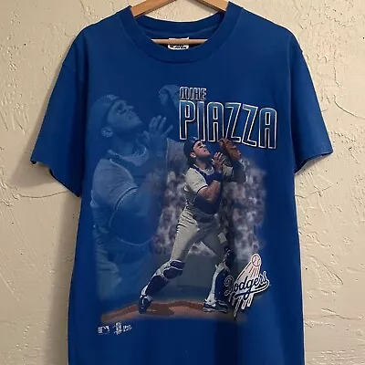 Mike Piazza Los Angeles Dodgers Vintage Tshirt Size Medium Pro Player 1998 • $60