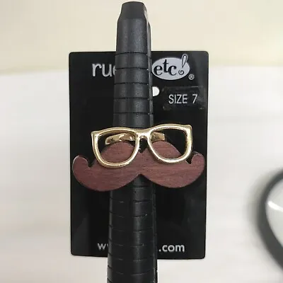 Rue 21 Mustache & Glasses Ring Sz 7  • $5
