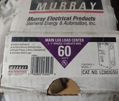 Murray  60Amp 240 Volt 2 Pole  Plug In Circuit Breaker Box  • $50