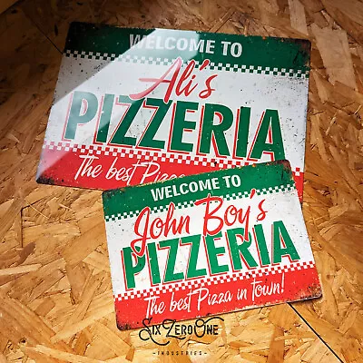 Personalised Pizzeria Metal Sign - Custom Print Any Name  Family Pizza Oven • £5.99