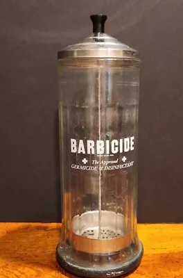 Vintage King Research Inc Barbicide Disinfectant Glass Jar Container Canada Made • $22.99