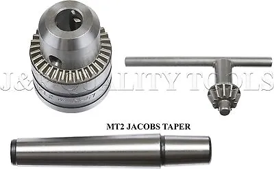 5/64 To 1/2  MT2 Mini Lathe Drill Chuck JT (Jacobs Taper) #33 With Key MT2 Arbor • $26.95