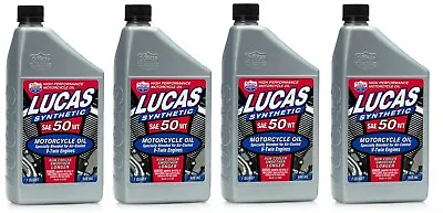 $55.99 • Buy Lucas Oil Synthetic 50w V-twin Motorcycle Engine 10765 (4 Qt) Made In Usa