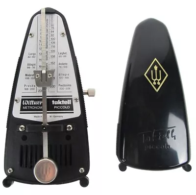 Wittner Taktell Piccolo Wind Up PENDULUM METRONOME Black Vintage W/Box • $26.95