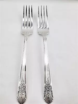 Rogers 1935 Art Deco Silver Mist Marigold Silver Dinner Forks 2-piece 7 1/2 L • $7.99