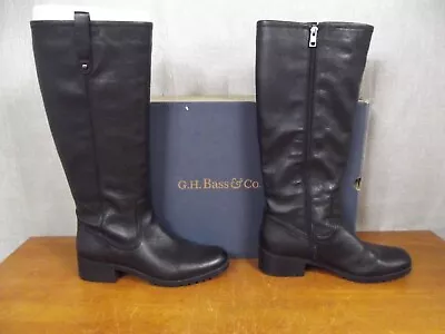 NEW G.H. Bass & Co NELLIE Boots Womens 9 M Black Leather Zipper Riding 4669-001 • $44.95