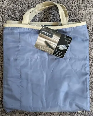 Eddie Bauer All Weather Outdoor Blanket Reversible Blue Stripe Water Resistant  • $39.74