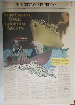 ORIGINAL Newspaper Poster 1939 Vanishing Yachts ! Size: 15 X 22 Inch • $30