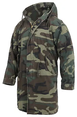 Mens Woodland Camouflage Military Type M51 Fishtail Parka Jacket Coat • $83.99