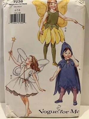 Vogue For Me Sewing Pattern 7238 Children's Costume Cape Dress Top Skirt Wings • $9.99