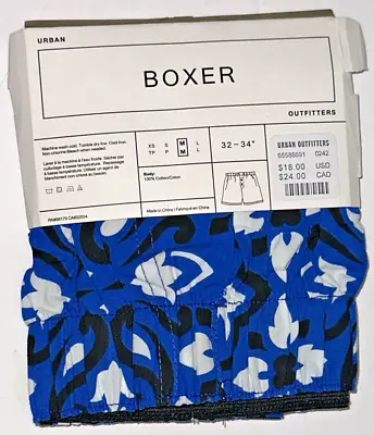 Urban Outfitters Mens Medium Black/Blue Boxer Shorts With Bandana Like Pattern • $4.99