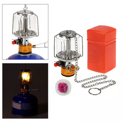 Outdoor Portable Camping Gas Lantern Piezo Ignition Mini Gas Tent Lamp Light UK • £15.66