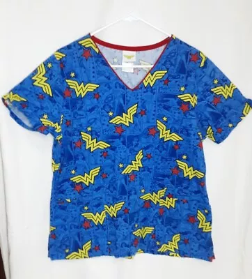 Wonder Women DC Comics Medical Scrub Top Women's Size Medium - L6 • $15