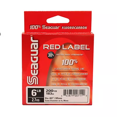 Seaguar Red Label 6 Lb 200 Yards Fluorocarbon Fishing Line Clear 06RM250 • £23.27