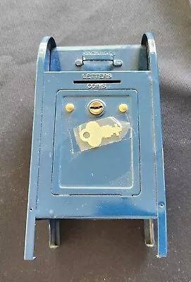 Vintage US Postal Service Metal Mail Box Bank Western Stamping - WITH  KEY • $32