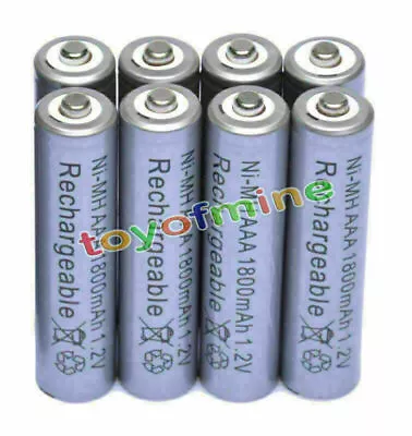 8x AAA 1800mAh 1.2V Ni-MH Rechargeable Battery 3A Grey Cell For MP3 RC Toys • $13.24