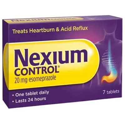 1 X Nexium Control 20mg Gastro-Resistant Tablets 7 Tablets Heartburn Acid Reflux • £6.49