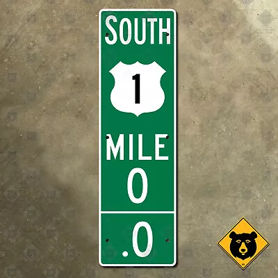 United States US Route 1 Enhanced Mile Marker Mile 0.0 Key West 30x9 • $118.15