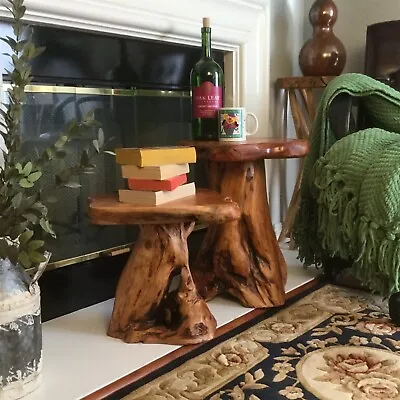 Tree Stump Stool Natural Edge Side Table End Table Wood Plant Stand Nightstand • $149.99