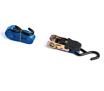 Ratchet Tie-Down Straps F Motorcycle Kayak  1 X15' Blue 1x15 1500lbs 680Kg • $13.38