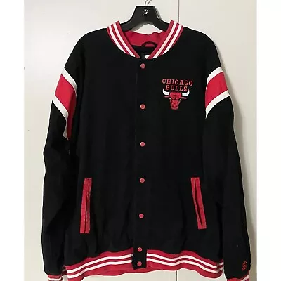 Chicago Bulls Black Label Vtg Starter Jacket 3XL Coat NBA Michael Jordan • $175