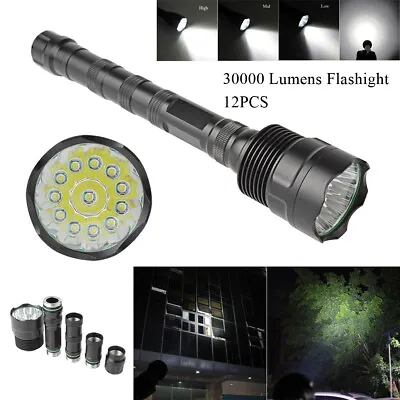 8000 Lumens 12LED Super Flashlight Torch Lamp Light For Outdoor /Camping /Hiking • $28.19