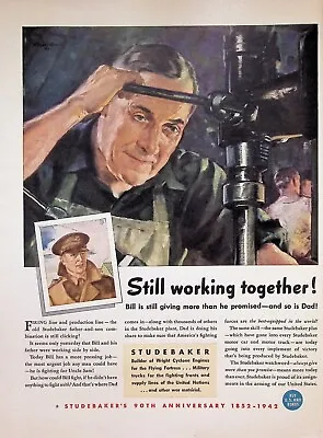 VINTAGE 1940s Print Ad ~ Studebaker ~ Still Working Together! ~ Buy US War Bonds • $13.49