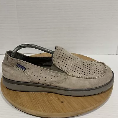 Patagonia Men's 11 Maui Air Marsh Suede Khaki Slip On Loafer Perforated Shoes • $39.99