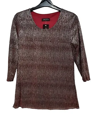 £19.99 • Buy Ladies Women Sparkly Party Wear Red Shimmer Top - Forever By Michael Gold 