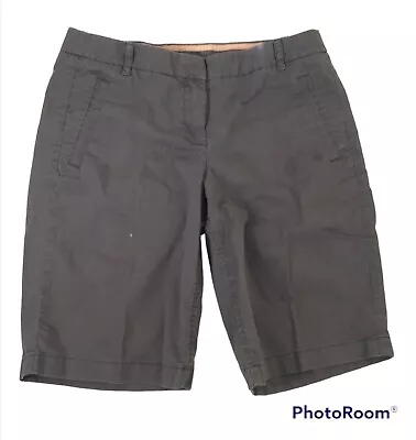 J Crew Chino Shorts Khaki Flat Front Stretch Gray Womens  6 • $11.88